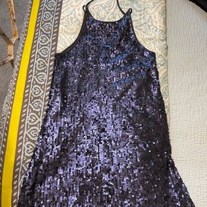 forever 21 blue sequin dress Sequin Mini Dress in Black main image 1